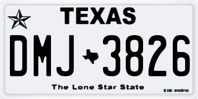 TX license plate DMJ3826