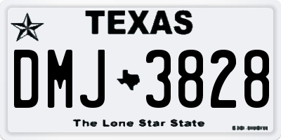 TX license plate DMJ3828