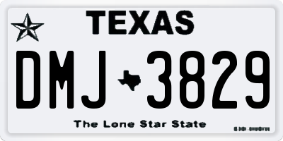 TX license plate DMJ3829