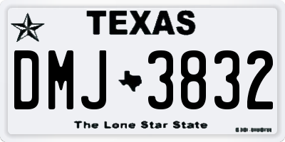 TX license plate DMJ3832