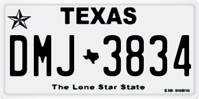 TX license plate DMJ3834