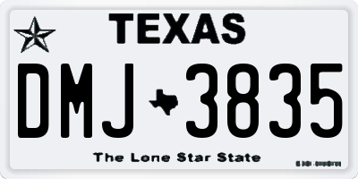 TX license plate DMJ3835