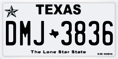 TX license plate DMJ3836