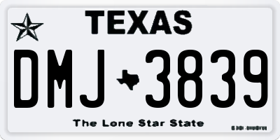 TX license plate DMJ3839