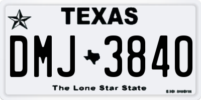 TX license plate DMJ3840