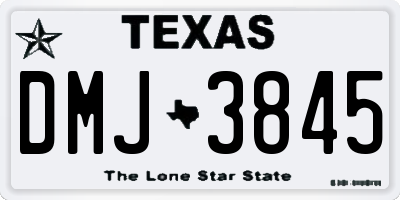 TX license plate DMJ3845