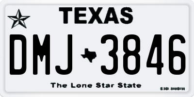 TX license plate DMJ3846