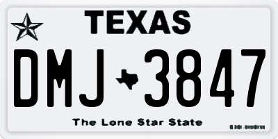TX license plate DMJ3847