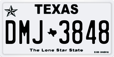 TX license plate DMJ3848