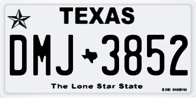 TX license plate DMJ3852