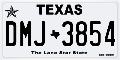 TX license plate DMJ3854