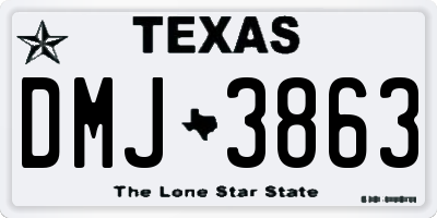 TX license plate DMJ3863