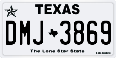 TX license plate DMJ3869