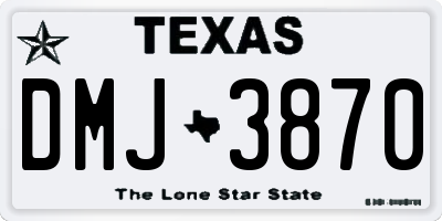 TX license plate DMJ3870