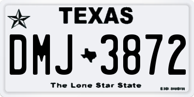 TX license plate DMJ3872