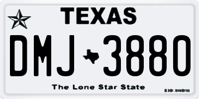 TX license plate DMJ3880