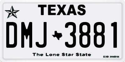 TX license plate DMJ3881