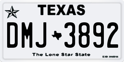 TX license plate DMJ3892