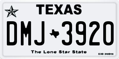 TX license plate DMJ3920