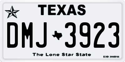 TX license plate DMJ3923