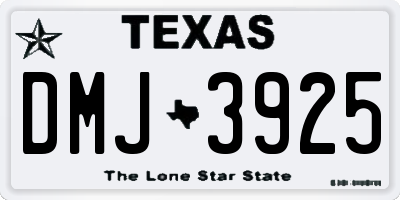 TX license plate DMJ3925