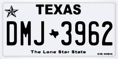 TX license plate DMJ3962