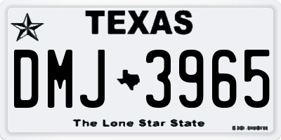 TX license plate DMJ3965