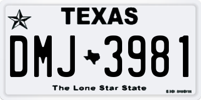 TX license plate DMJ3981