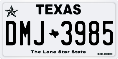 TX license plate DMJ3985