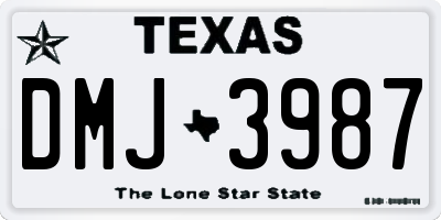 TX license plate DMJ3987