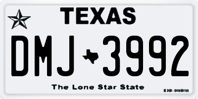 TX license plate DMJ3992