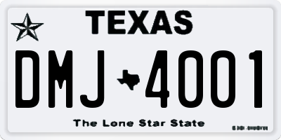 TX license plate DMJ4001