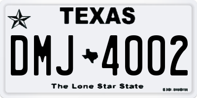 TX license plate DMJ4002