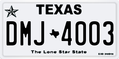 TX license plate DMJ4003