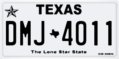 TX license plate DMJ4011