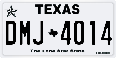 TX license plate DMJ4014