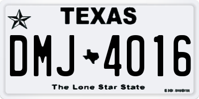 TX license plate DMJ4016