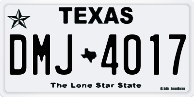TX license plate DMJ4017