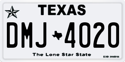 TX license plate DMJ4020