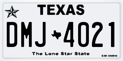 TX license plate DMJ4021