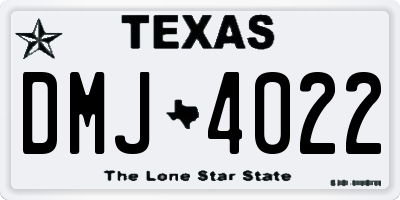 TX license plate DMJ4022