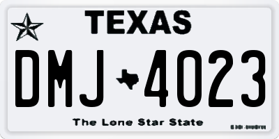 TX license plate DMJ4023
