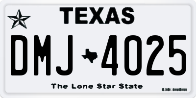 TX license plate DMJ4025