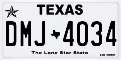 TX license plate DMJ4034