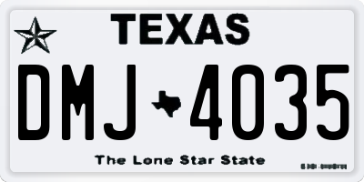 TX license plate DMJ4035