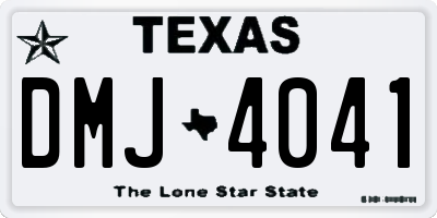 TX license plate DMJ4041