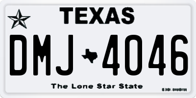 TX license plate DMJ4046