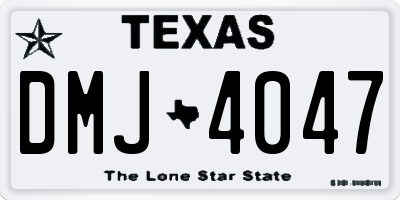TX license plate DMJ4047