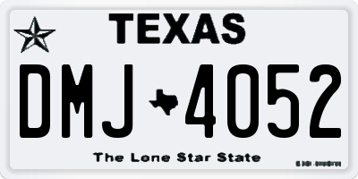 TX license plate DMJ4052