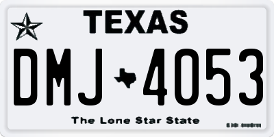 TX license plate DMJ4053